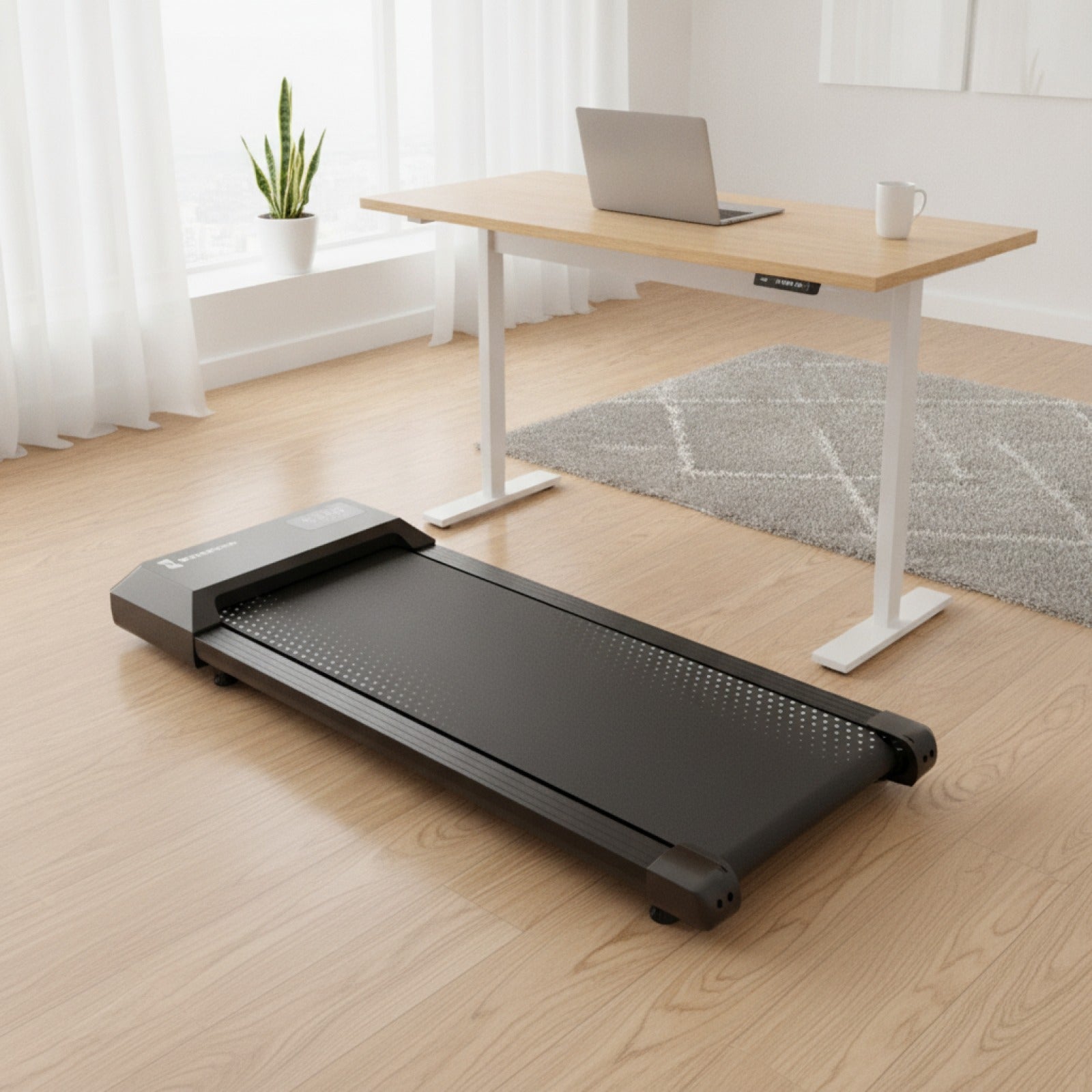 Tapis Roulant Compact pour Marche et Course - Idéal Sous Bureau (Noir, Rose)