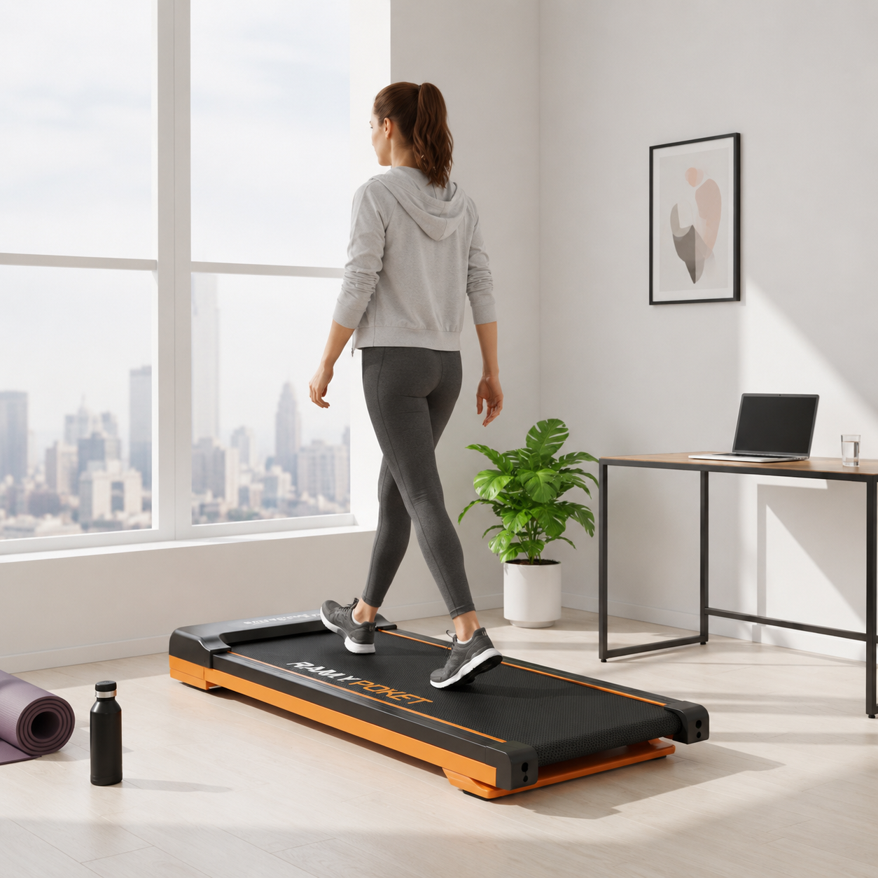 Tapis de Marche Pliable et Inclinable 9% - Moteur Silencieux 2.5HP, Vitesse 1-8 km/h, Charge Max 130kg