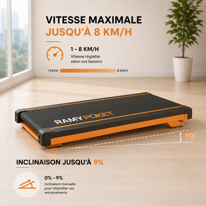 Tapis de Marche Pliable et Inclinable 9% - Moteur Silencieux 2.5HP, Vitesse 1-8 km/h, Charge Max 130kg