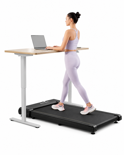 Tapis Roulant Compact pour Marche et Course - Idéal Sous Bureau (Noir, Rose)