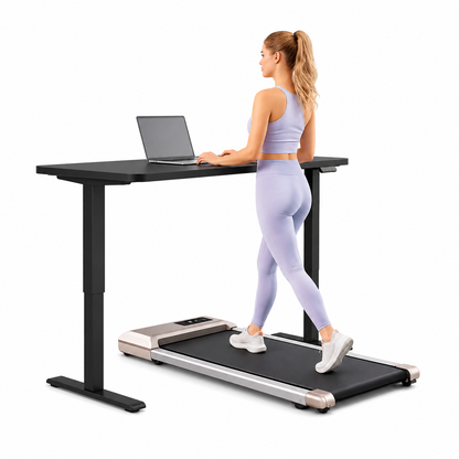 Tapis Roulant Compact pour Marche et Course - Idéal Sous Bureau (Noir, Rose)