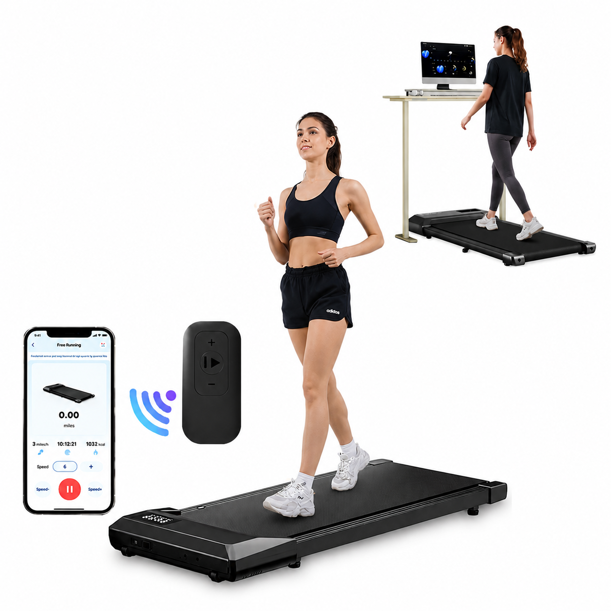 Tapis roulant Superun Walking Pad 2,2 HP - Compact et Portable pour la Maison