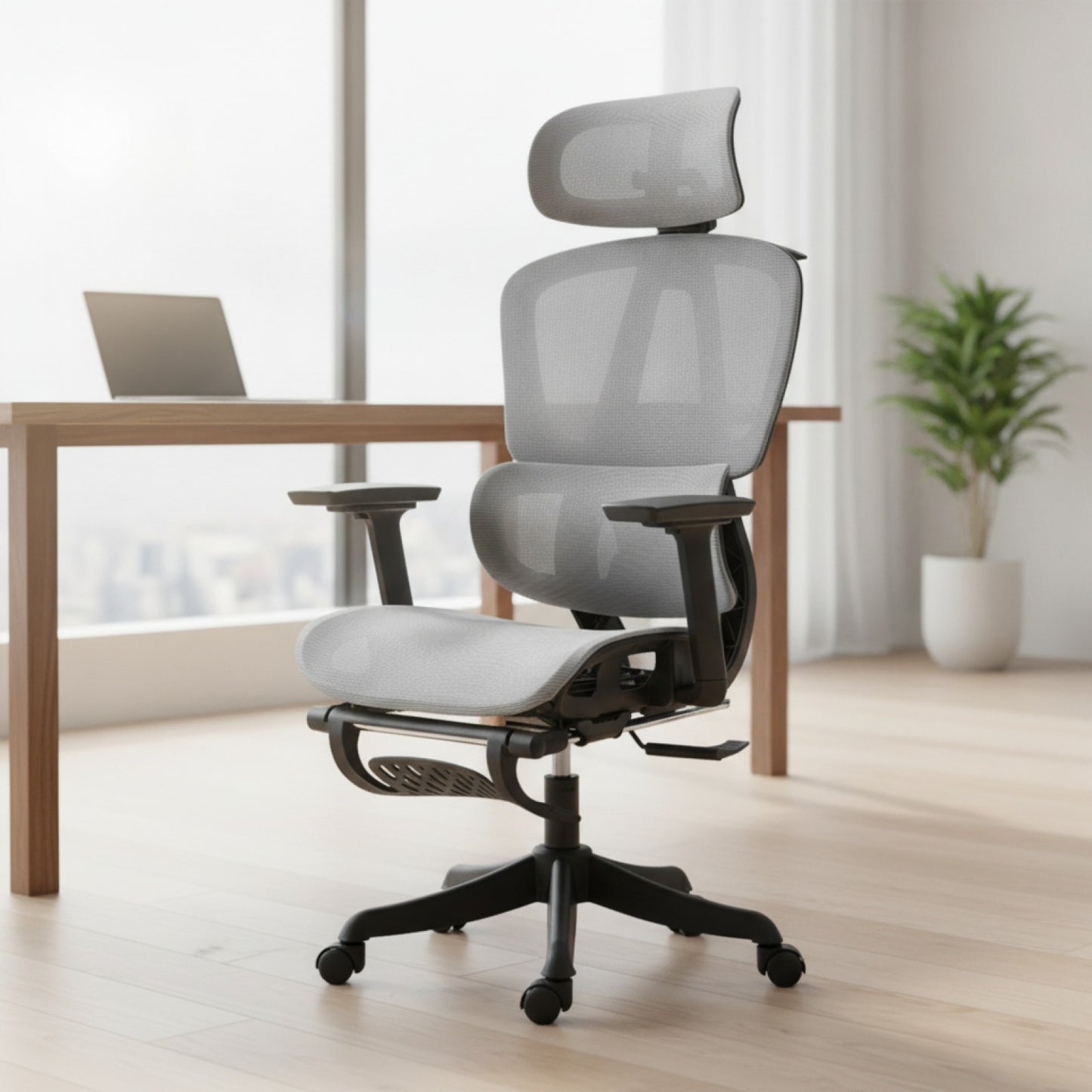 Chaise de bureau ergonomique en maille, rotative et inclinable pour le télétravail et les jeux vidéo