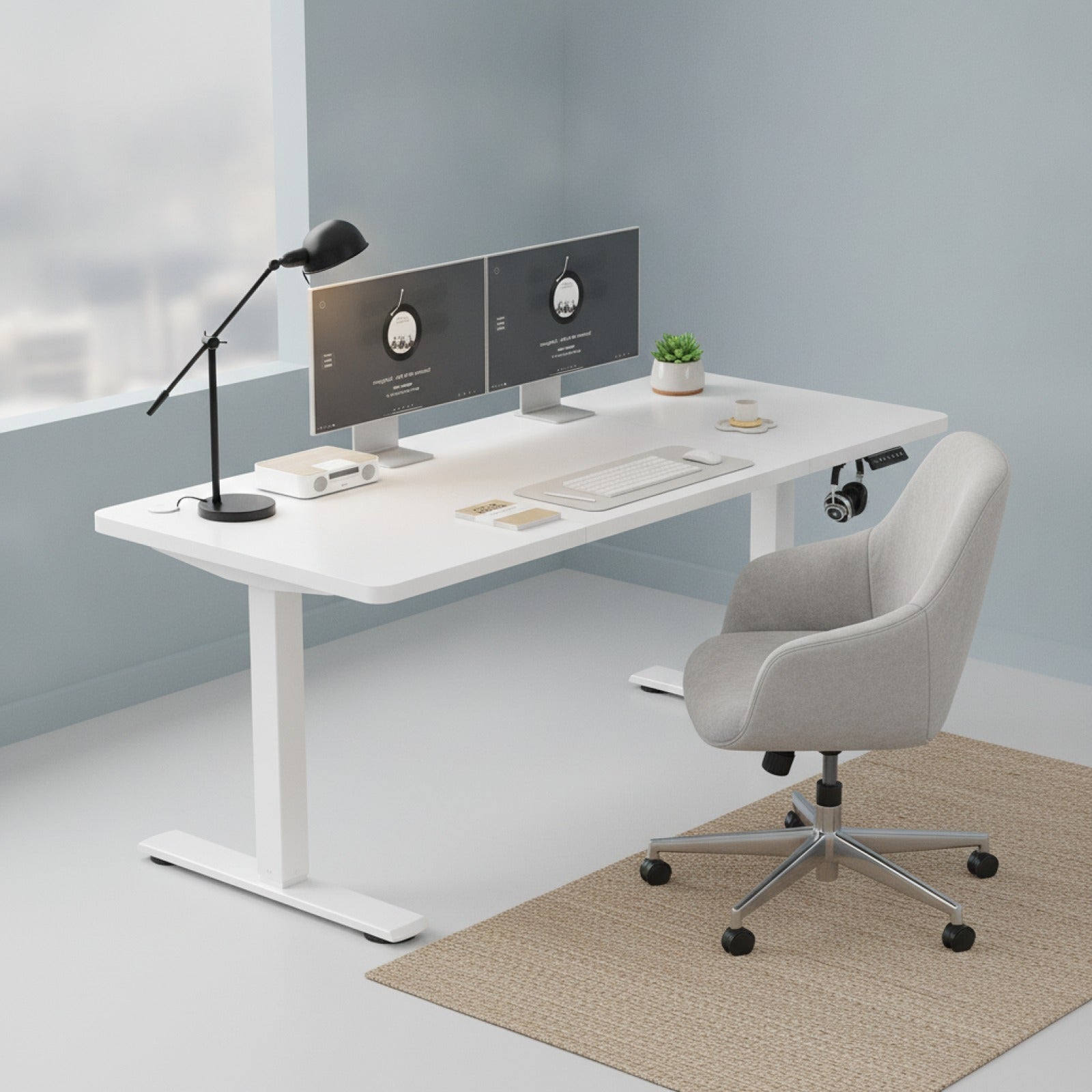 Bureau réglable en hauteur Devoko avec prise USB et réglage électrique - Expédition depuis la France