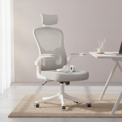 Chaise de bureau ergonomique GartistGO - Maille respirante, accoudoirs réglables, appui-tête et soutien lombaire