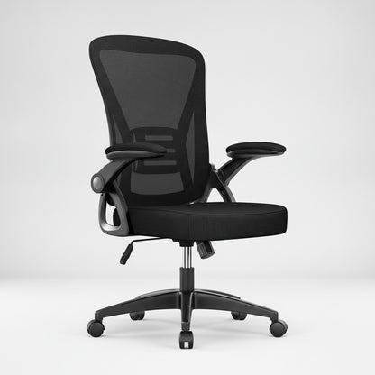 Chaise de Bureau Ergonomique en Maille avec Support Lombaire et Accoudoirs Réglables