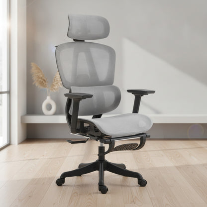 Chaise de bureau ergonomique en maille, rotative et inclinable pour le télétravail et les jeux vidéo