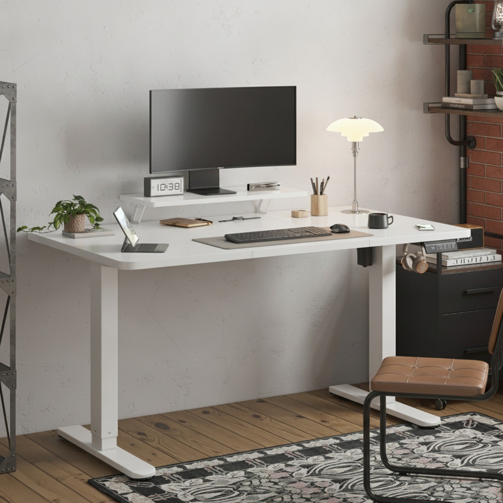 Bureau électrique réglable en hauteur Devoko 160x70 cm - Blanc ou Chocolat, expédié d'Allemagne